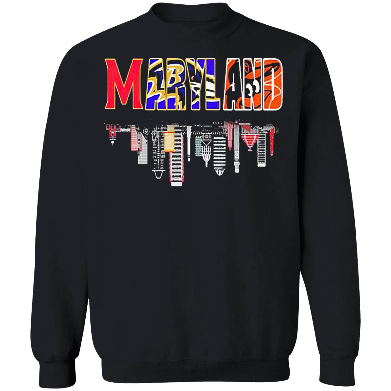 Maryland Orioles Ravens Commanders Skyline Shirt Maryland Orioles Ravens Commanders Skyline Shirt