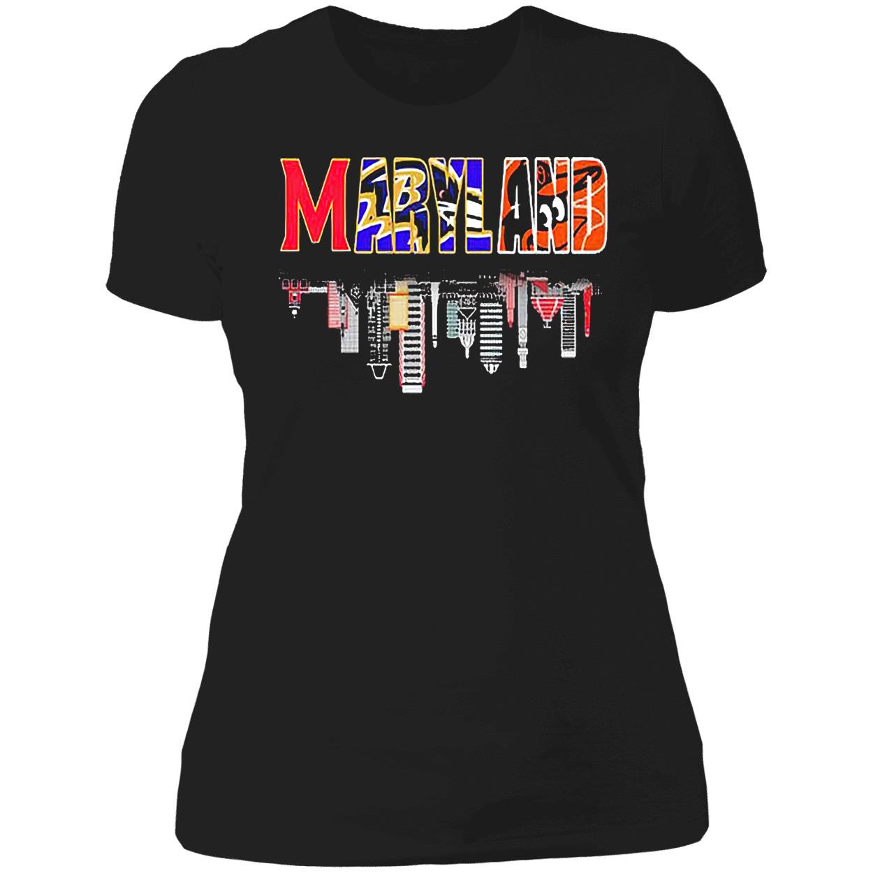 Maryland Orioles Ravens Commanders Skyline Shirt Maryland Orioles Ravens Commanders Skyline Shirt