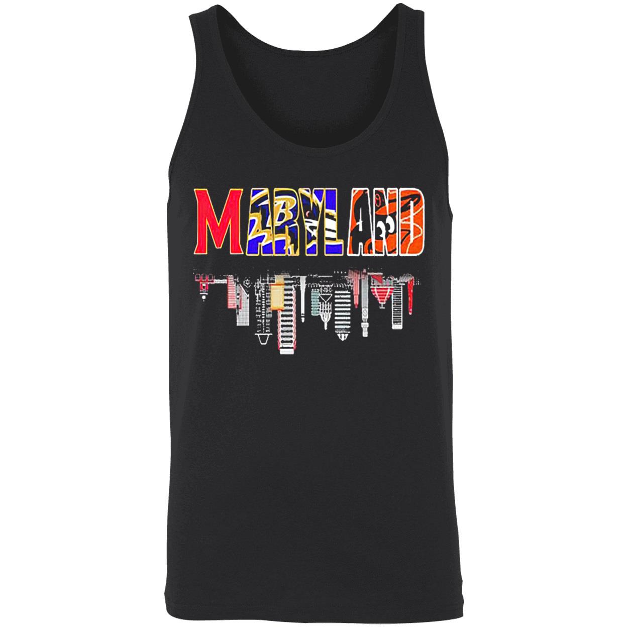 Maryland Orioles Ravens Commanders Skyline Shirt Maryland Orioles Ravens Commanders Skyline Shirt