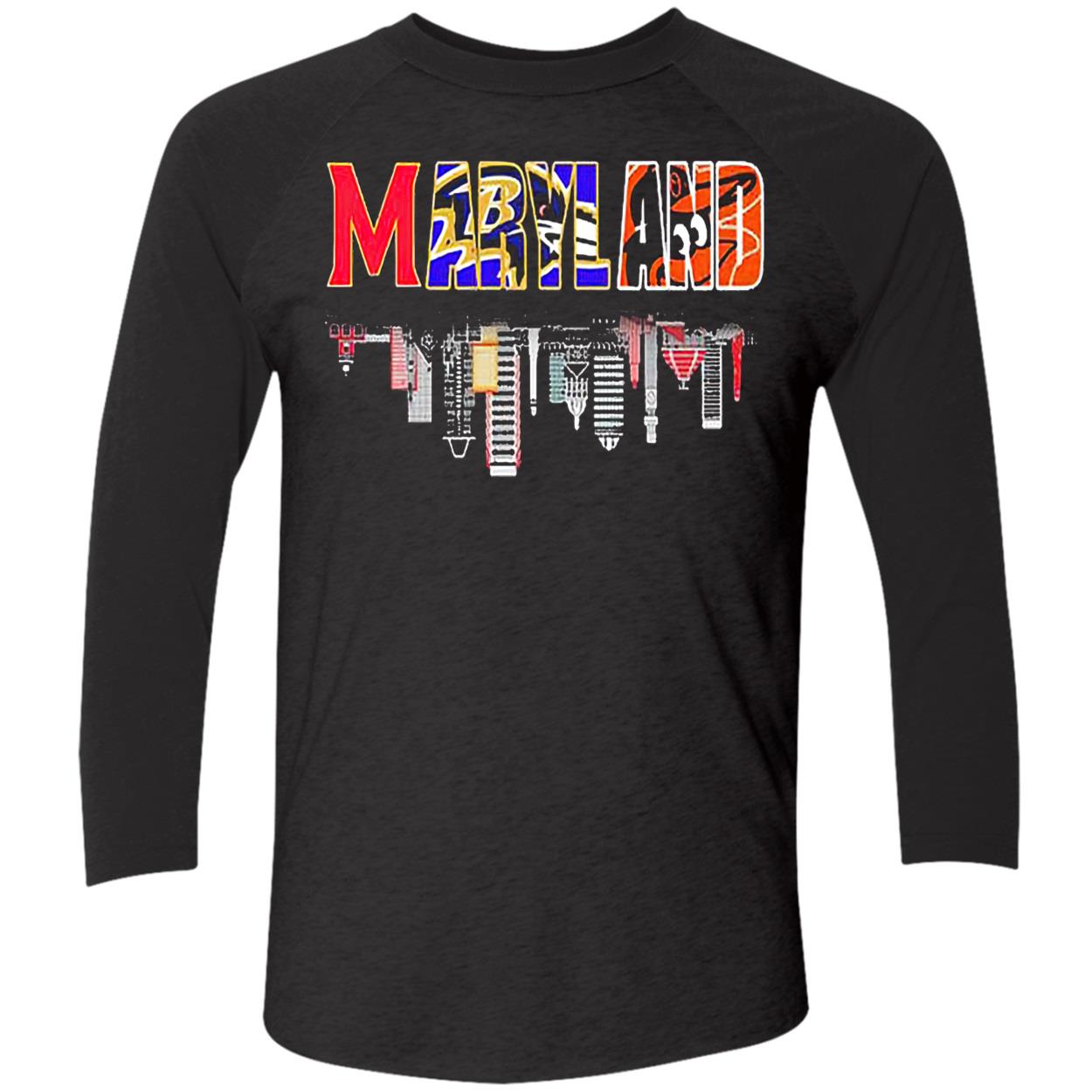 Maryland Orioles Ravens Commanders Skyline Shirt Maryland Orioles Ravens Commanders Skyline Shirt
