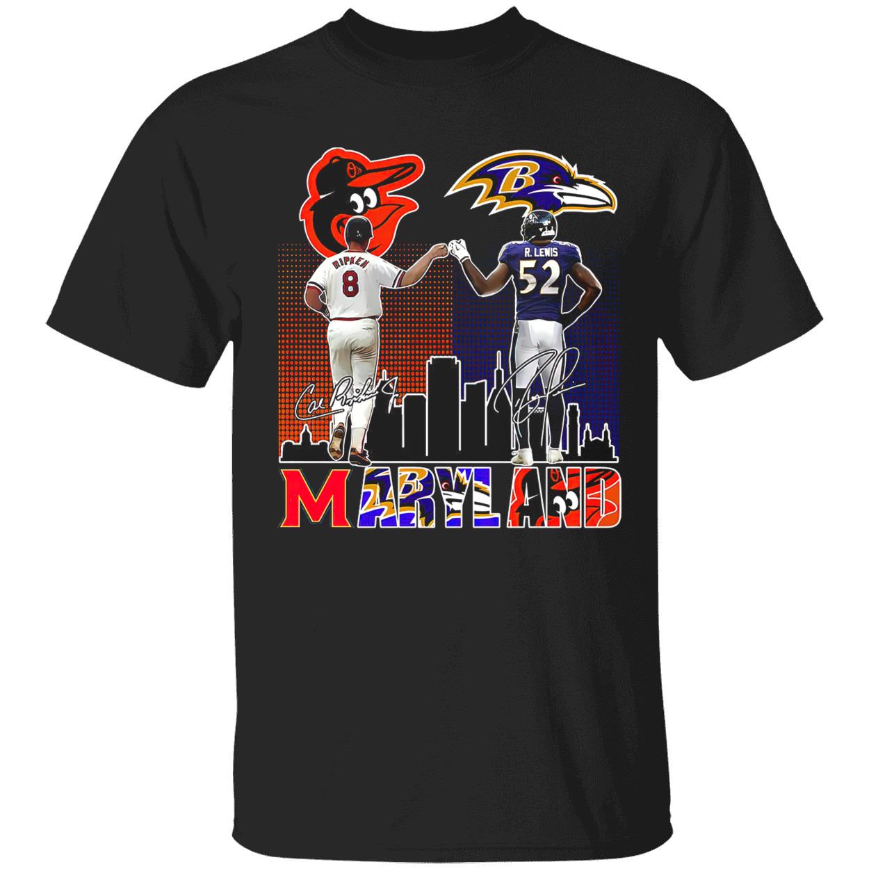 Maryland Cal Ripken Ray Lewis Signatures Shirt Maryland Cal Ripken Ray Lewis Signatures Shirt