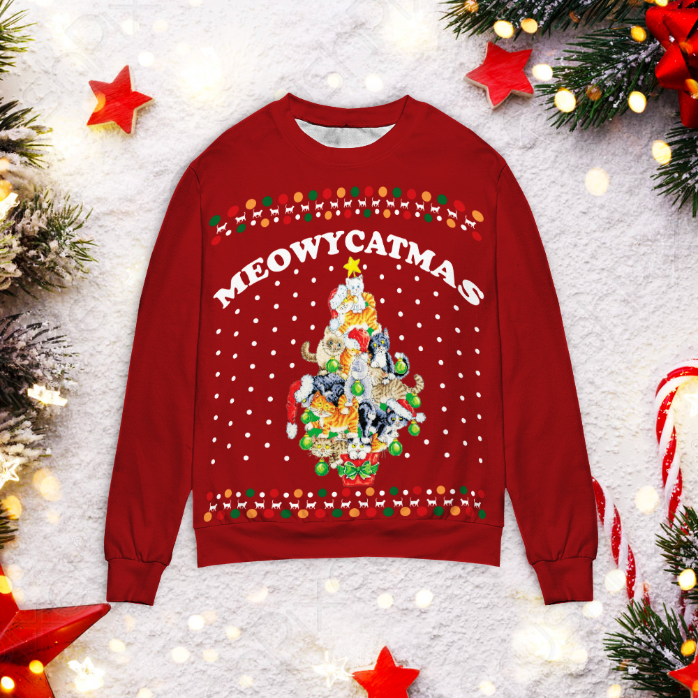 Meowy Catmas Christmas Ugly Sweater Meowy Catmas Christmas Ugly Sweater