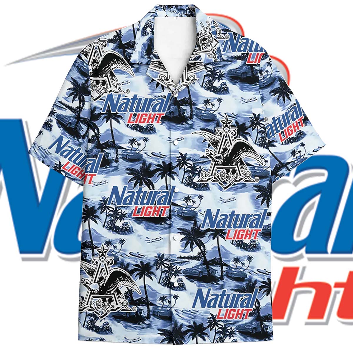 Natural Light Sea Island Pattern Hawaiian Shirt Natural Light Sea Island Pattern Hawaiian Shirt