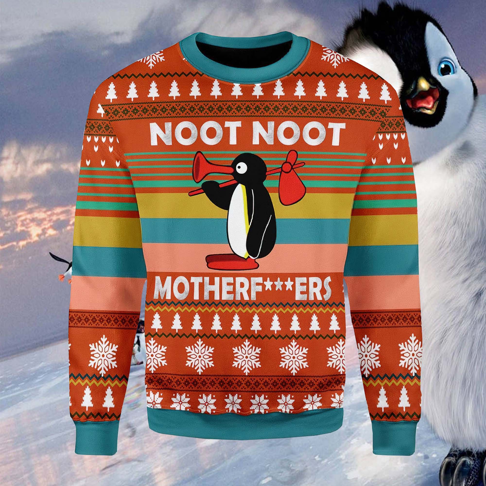 Noot Christmas Pingu F*King Christmas Ugly Sweater Noot Christmas Pingu F*King Christmas Ugly Sweater