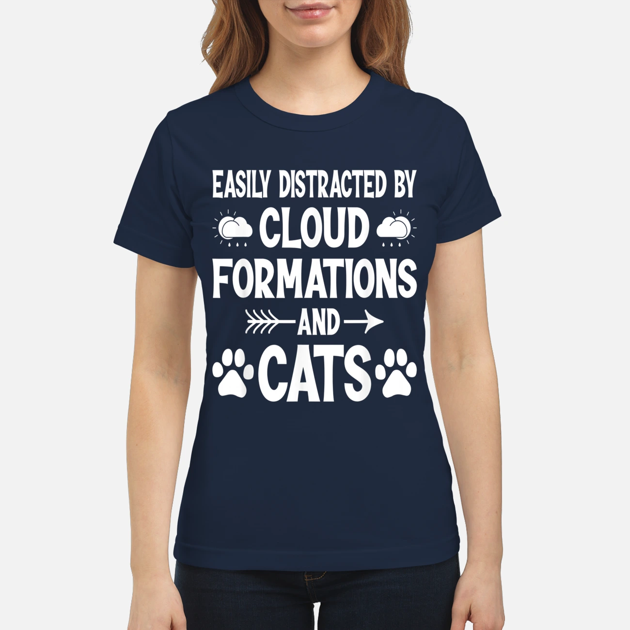 Easily Distracted By Cloud Formations And Cats Shirt Easily Distracted By Cloud Formations And Cats Shirt