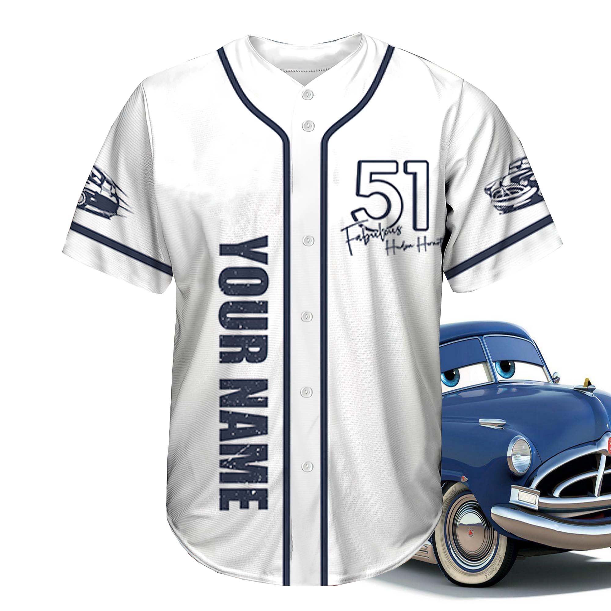 Personalize Cars Hudson Hornet Piston Cup Champion Custom Baseball Jersey Shirt Personalize Cars Hudson Hornet Piston Cup Champion Custom Baseball Jersey Shirt