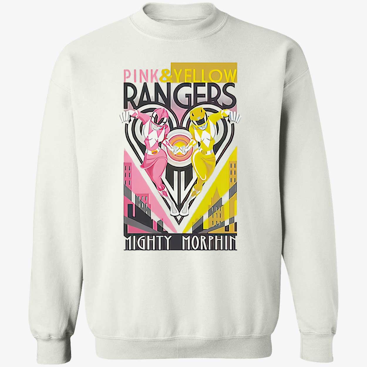 Pink And Yellow Rangers Mighty Morphin Shirt Pink And Yellow Rangers Mighty Morphin Shirt