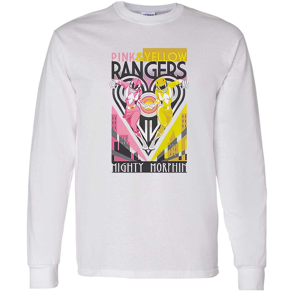 Pink And Yellow Rangers Mighty Morphin Shirt Pink And Yellow Rangers Mighty Morphin Shirt