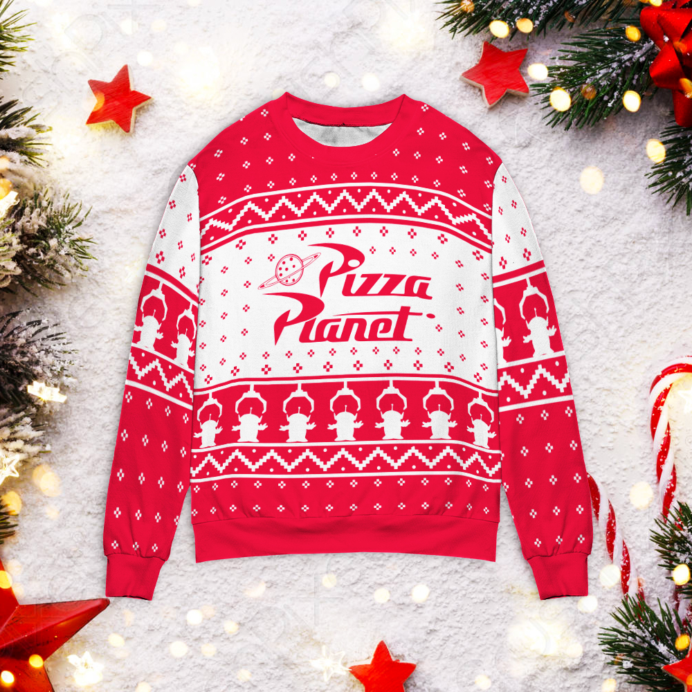 Pizza Planet Christmas Ugly Sweater Pizza Planet Christmas Ugly Sweater