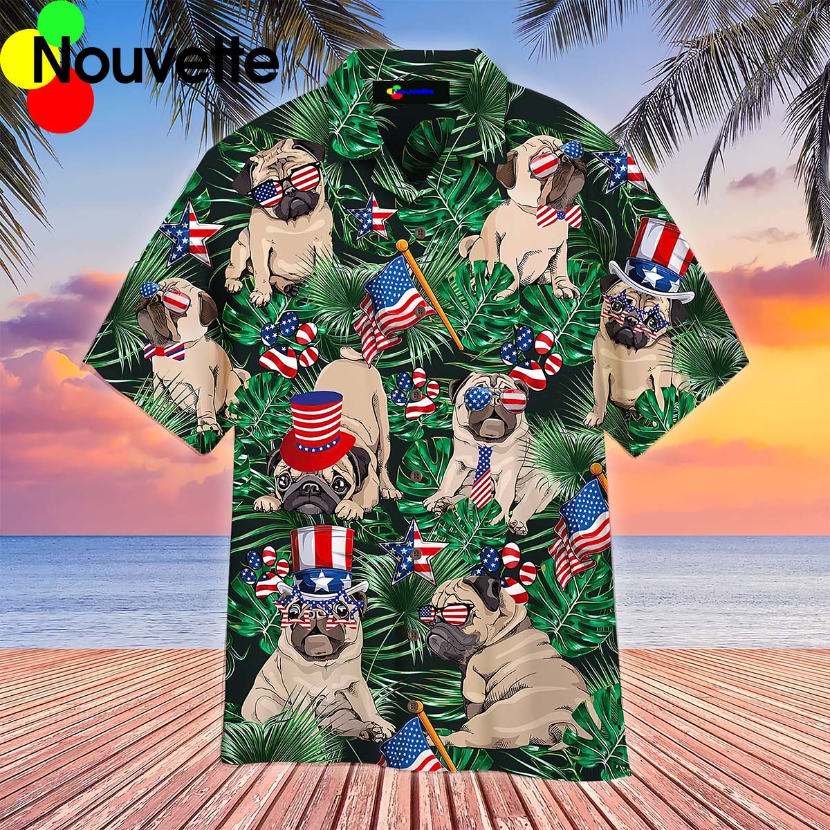 Pug 4Th Of July Independence Day Hawaiian Shirt