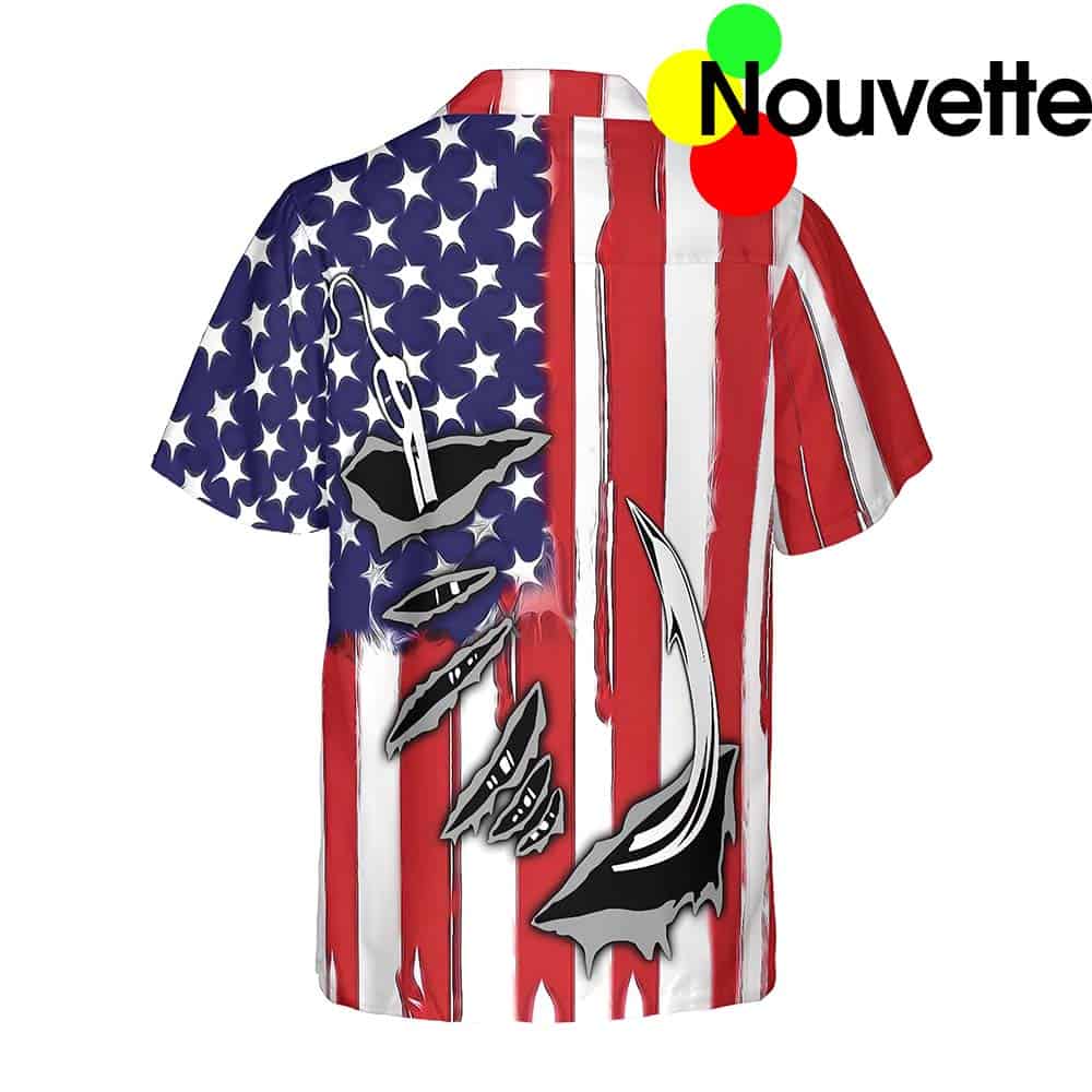 Fish Hook American Flag Hawaiian Shirt Fish Hook American Flag Hawaiian Shirt
