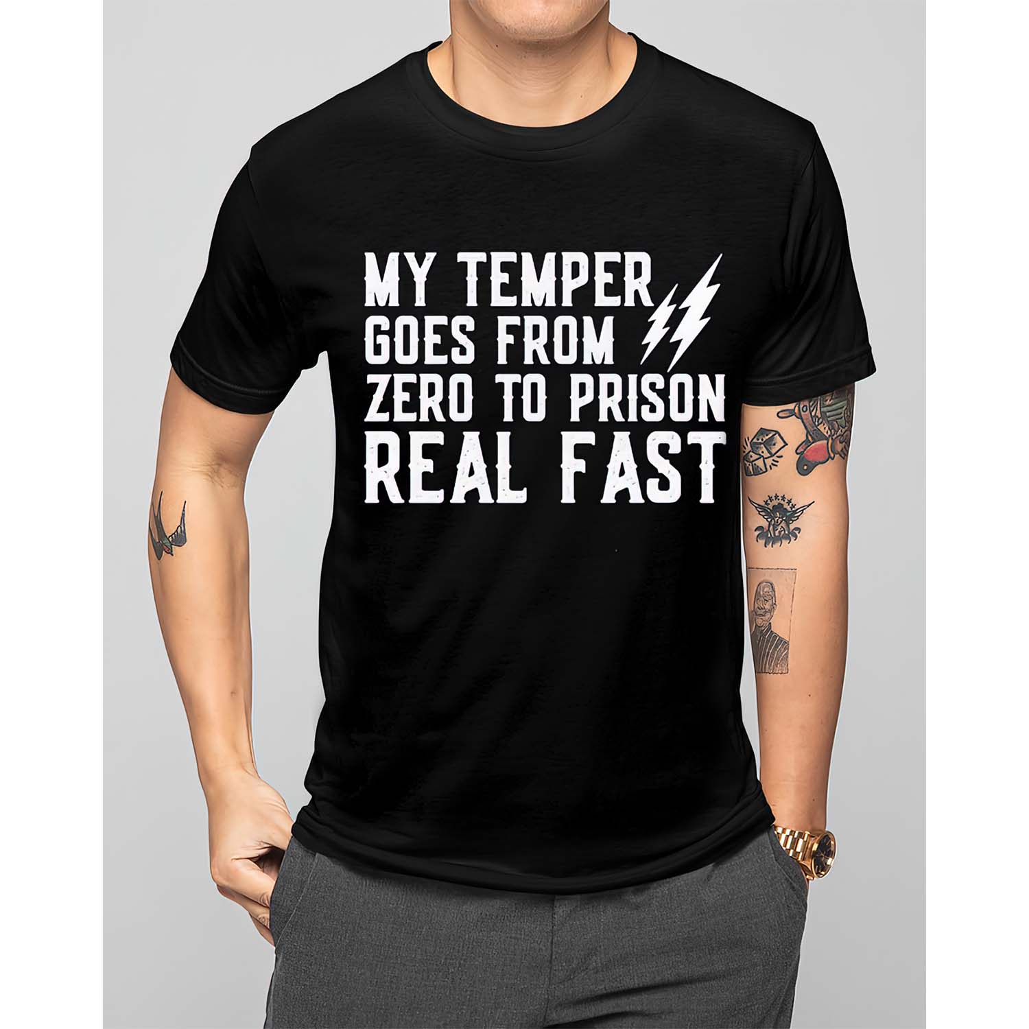 My Temper Goes From Zero To Prison Real Fast Shirt My Temper Goes From Zero To Prison Real Fast Shirt
