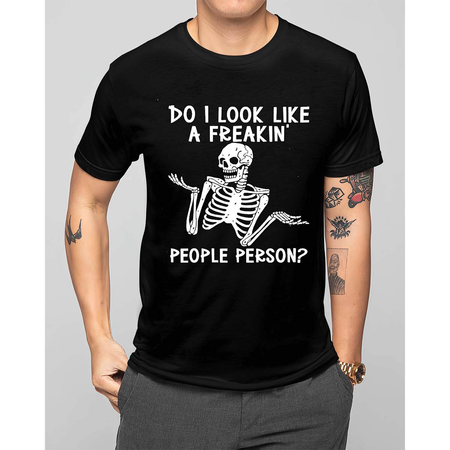 Skeleton Do I Look Like A Freakin People Person Shirt Skeleton Do I Look Like A Freakin People Person Shirt