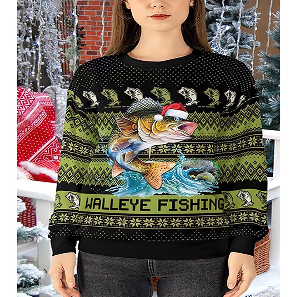 Walleye Fishing Christmas Sweater Walleye Fishing Christmas Sweater