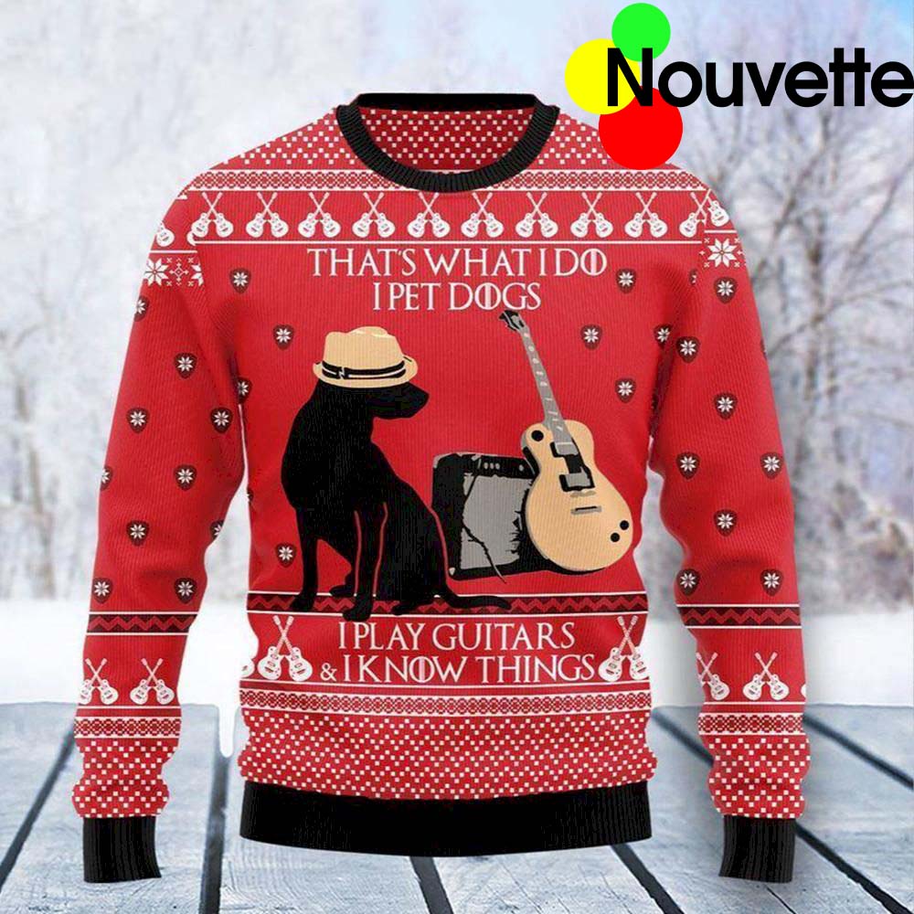 Dog Guitar Ugly Christmas Sweater Dog Guitar Ugly Christmas Sweater