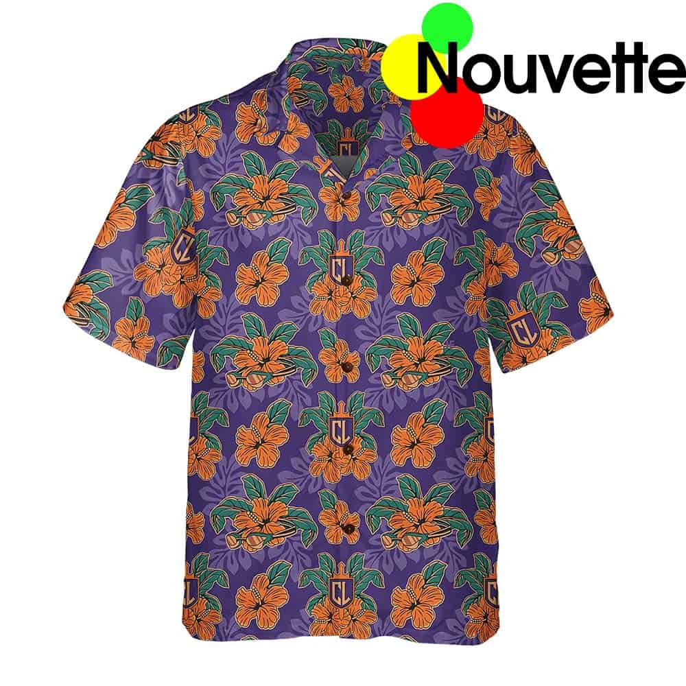 Tropical Floral Purple Hawaiian Shirt