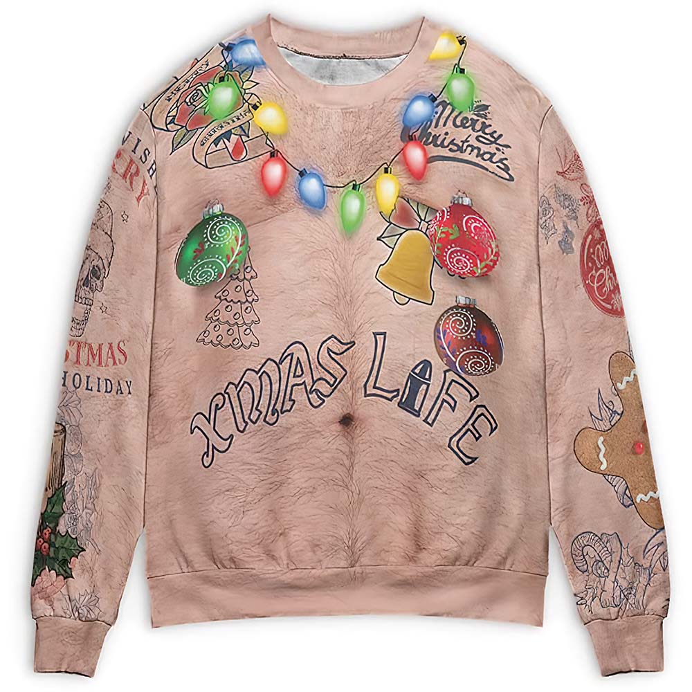 Hairy Belly Xmas Life Christmas Sweater Hairy Belly Xmas Life Christmas Sweater