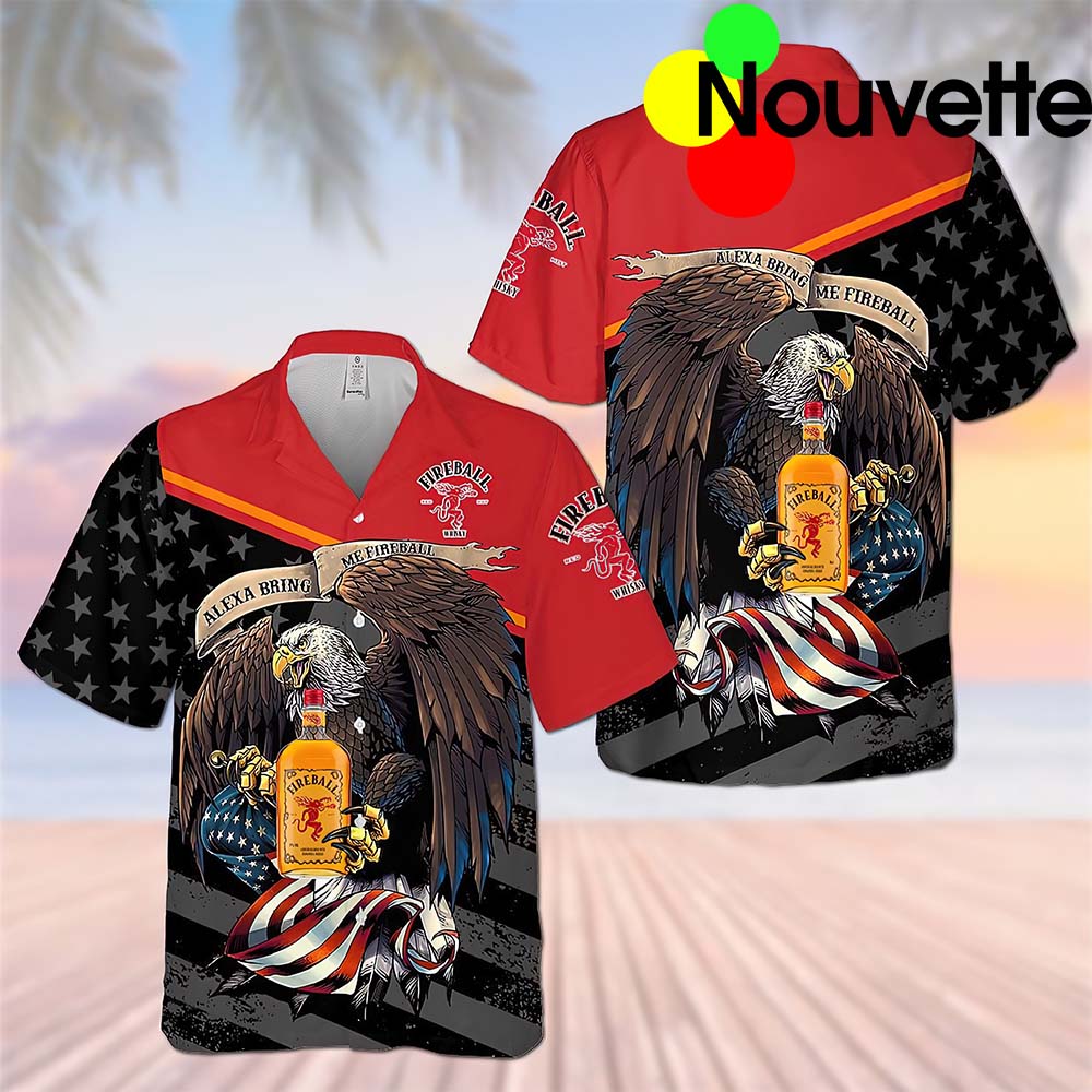 Fireball Eagle Hawaiian Shirt Fireball Eagle Hawaiian Shirt