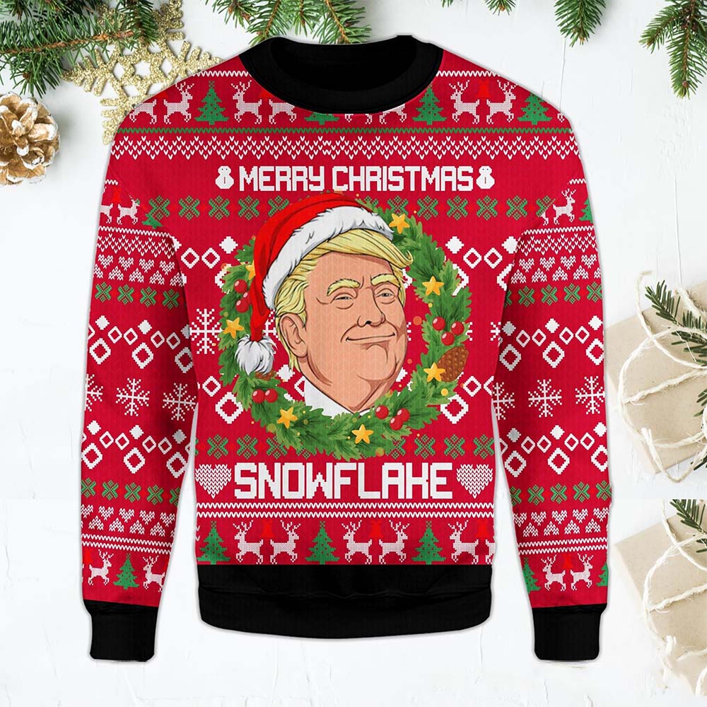 Tr*Mp Merry Christmas Snowflake Sweater Tr*Mp Merry Christmas Snowflake Sweater