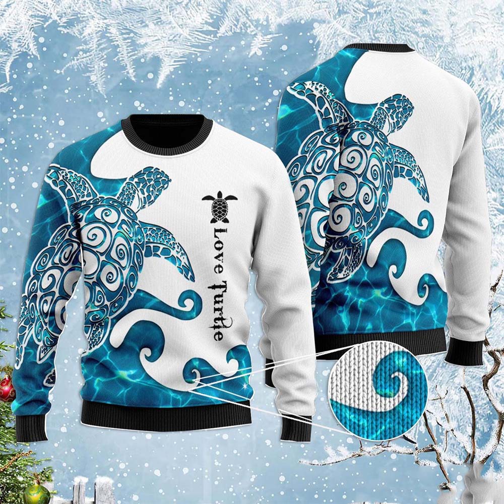 Love Turtle Ocean Sea Ugly Sweater Love Turtle Ocean Sea Ugly Sweater