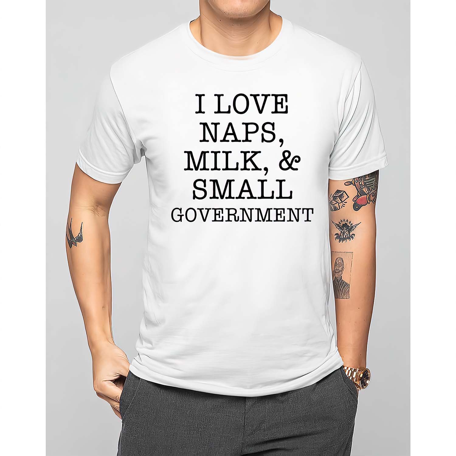 I Love Naps Milk And Small Government Shirt