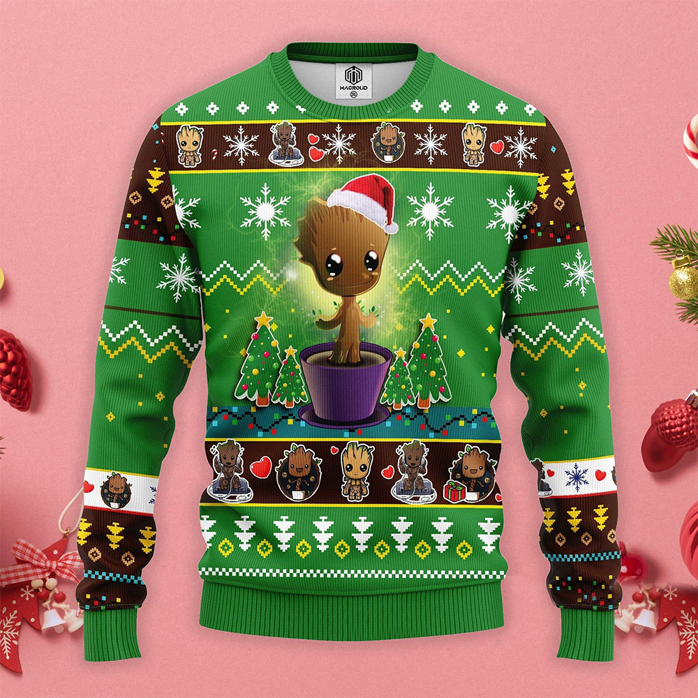 Baby Groot Santa Christmas Sweater