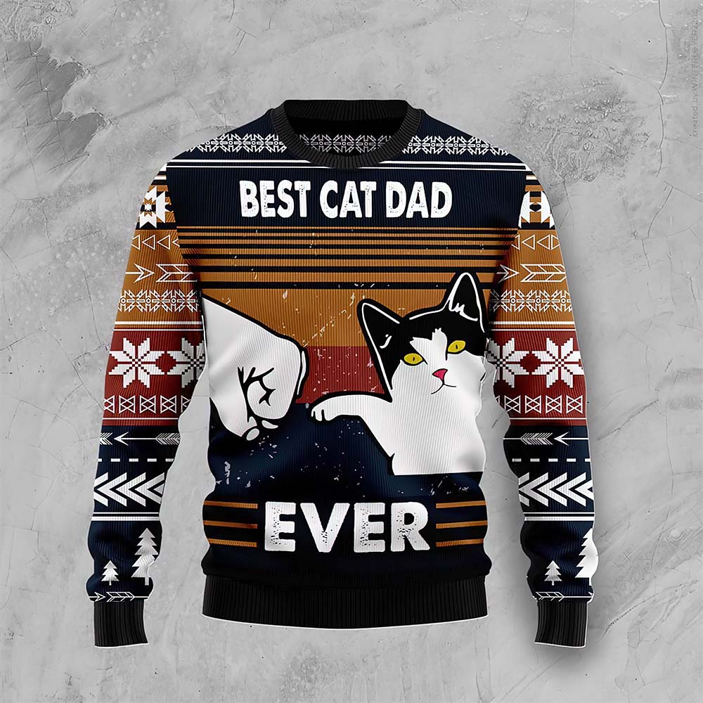 Best Cat Dad Ever Christmas Sweater Best Cat Dad Ever Christmas Sweater