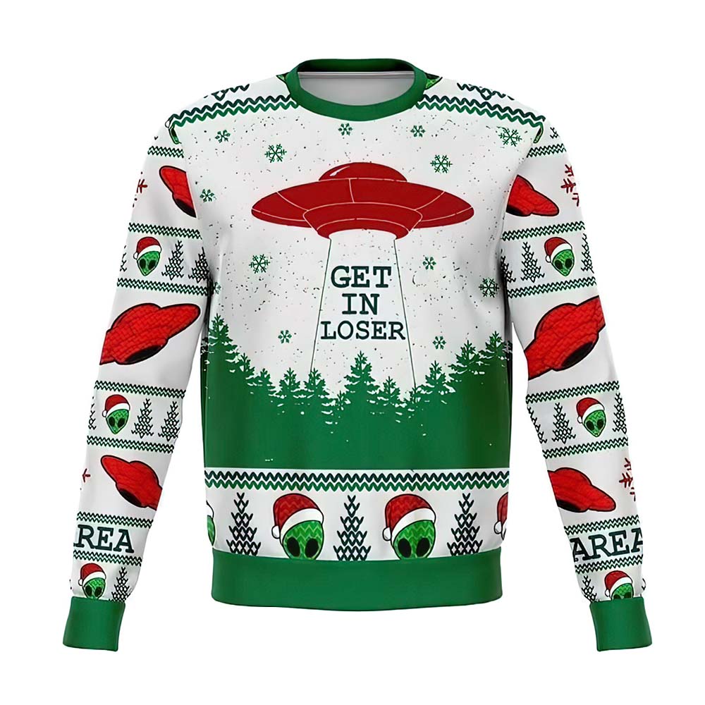 Ufo And Alien Get In Loser Christmas Sweater