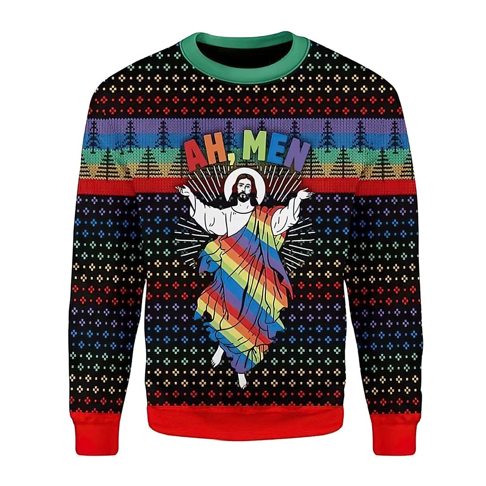Jesus Ah Men Christmas Sweater Jesus Ah Men Christmas Sweater
