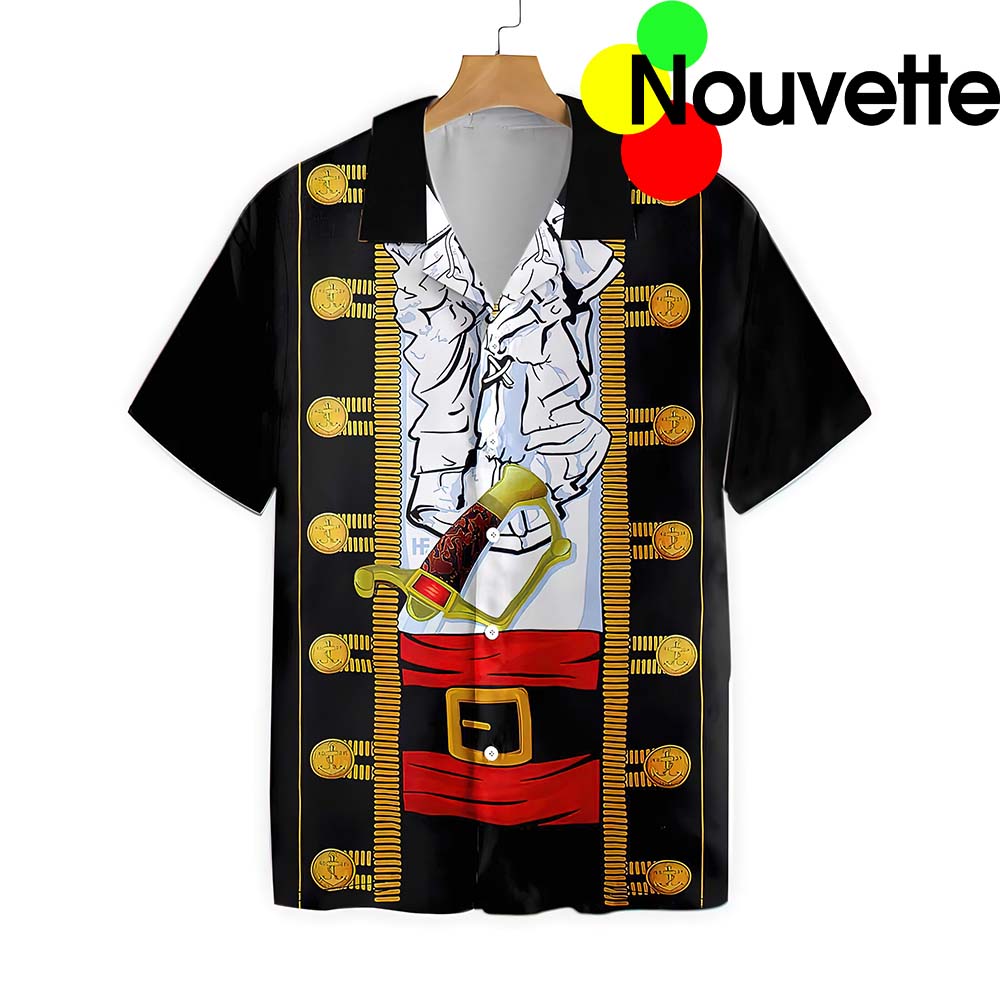 Funny Halloween Pirate Costume Black Background Hawaiian Shirt Funny Halloween Pirate Costume Black Background Hawaiian Shirt
