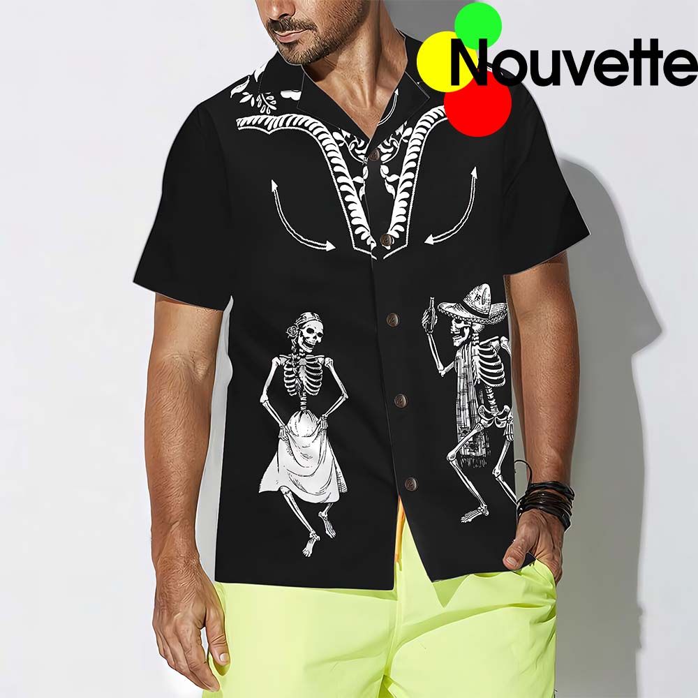 Dancing Skeleton Dia De Los Muertos Hawaiian Shirt Dancing Skeleton Dia De Los Muertos Hawaiian Shirt