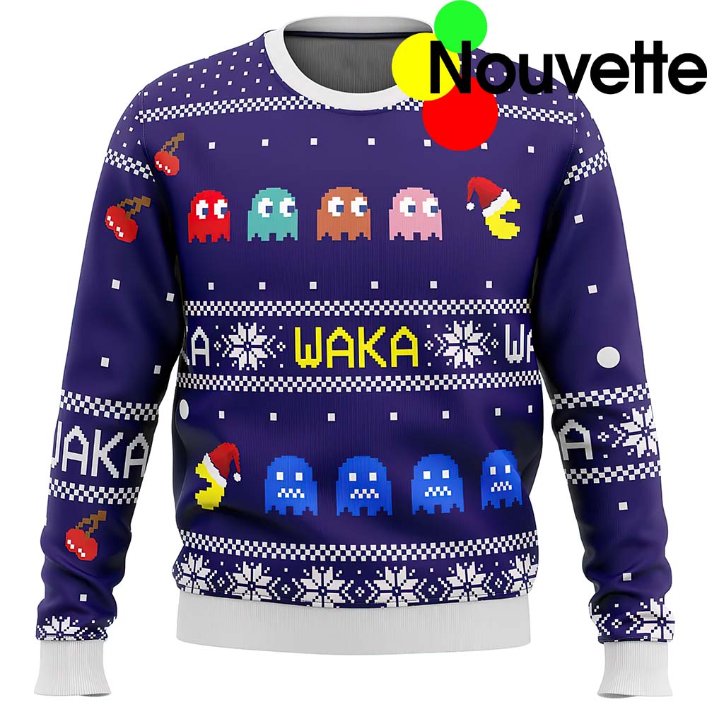 Pac Man Waka Waka Christmas Sweater Pac Man Waka Waka Christmas Sweater