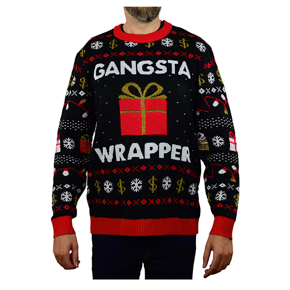 Gangsta Wrapper Ugly Christmas Sweater Gangsta Wrapper Ugly Christmas Sweater