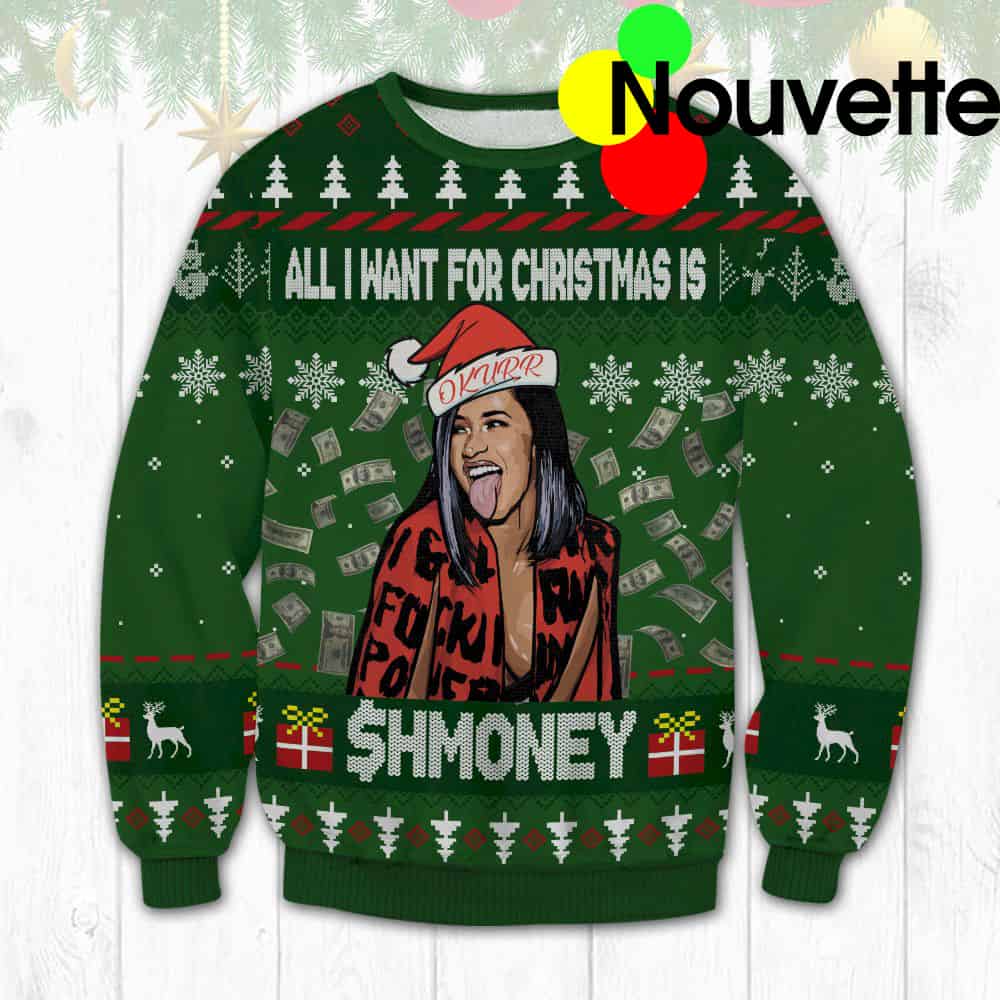 Cardi B Meme Sh Money Ugly Sweater