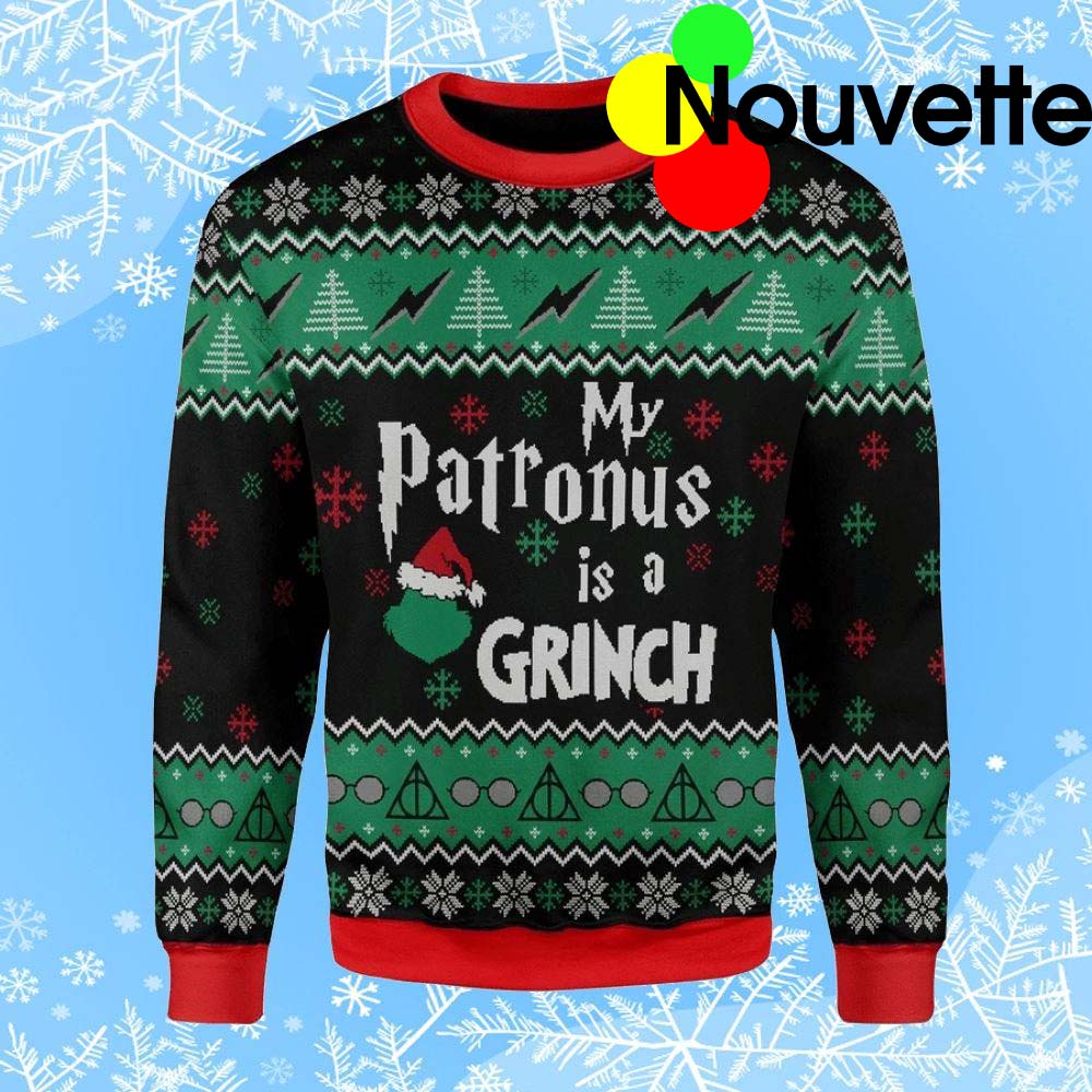 My Patronus Is A Grinch Christmas Sweater My Patronus Is A Grinch Christmas Sweater