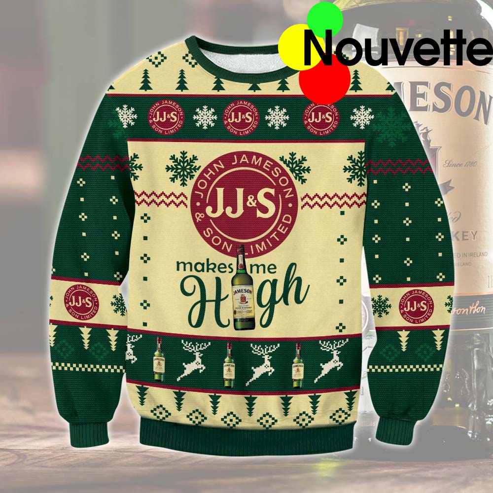 Jameson Whiskey Make Me High Ugly Christmas Sweater