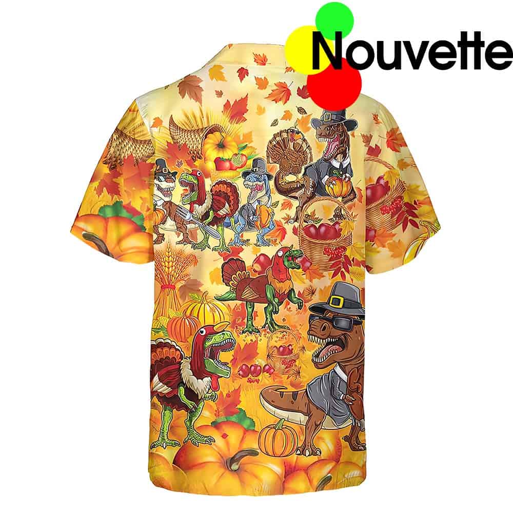 Happy Thanksgiving Dinosaurs T-Rex Hawaiian Shirt Happy Thanksgiving Dinosaurs T-Rex Hawaiian Shirt