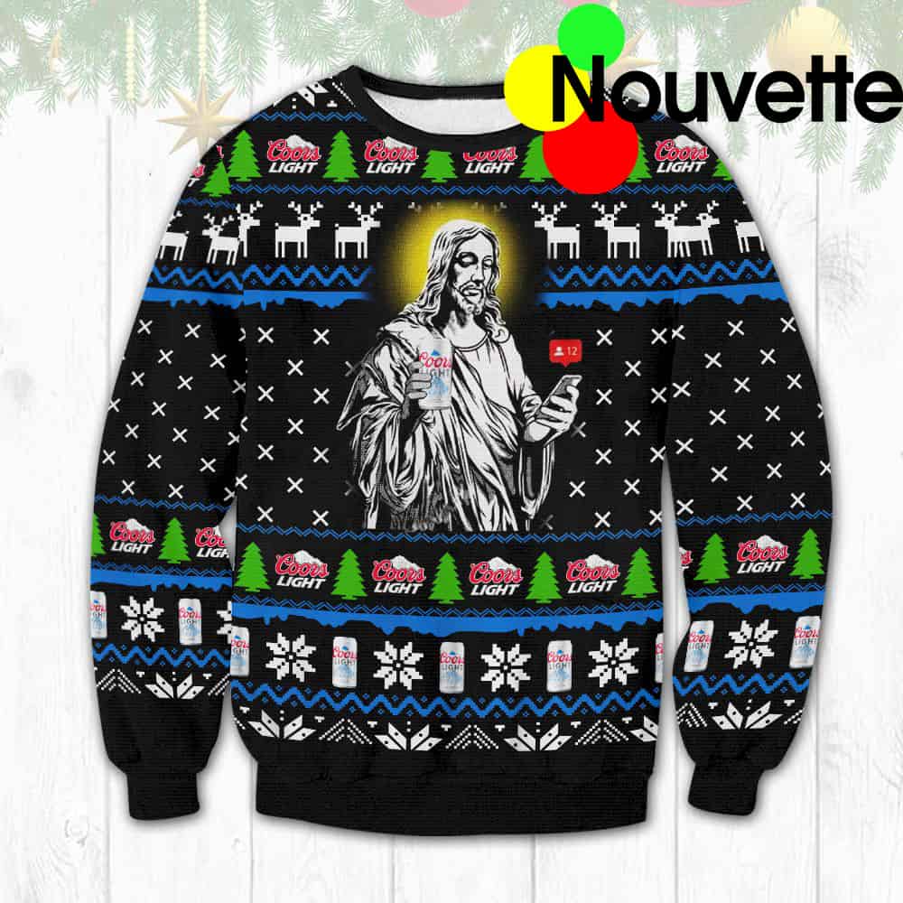 Coors Light Jesus Ugly Sweater Coors Light Jesus Ugly Sweater