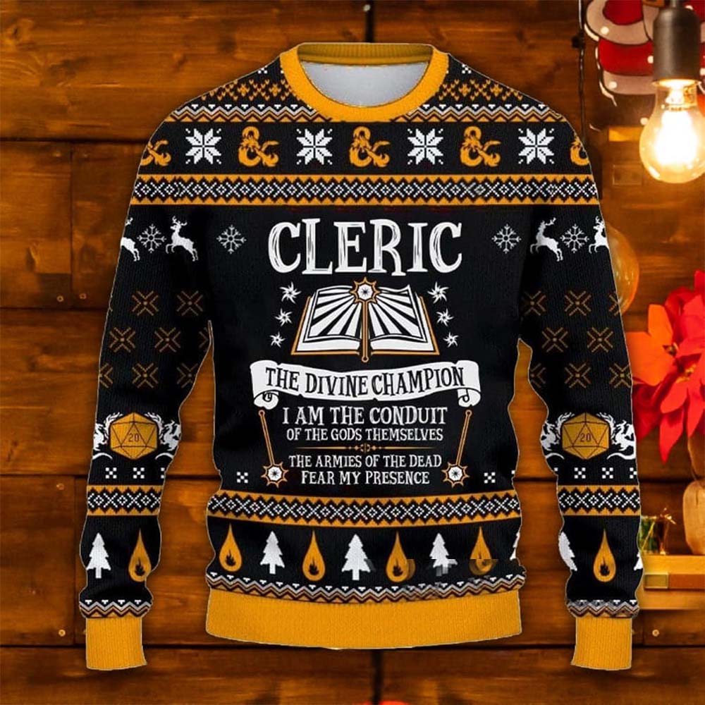 Cleric The Shrouded Blade I Walk Silently Among The Shadows Christmas Sweater Cleric The Shrouded Blade I Walk Silently Among The Shadows Christmas Sweater
