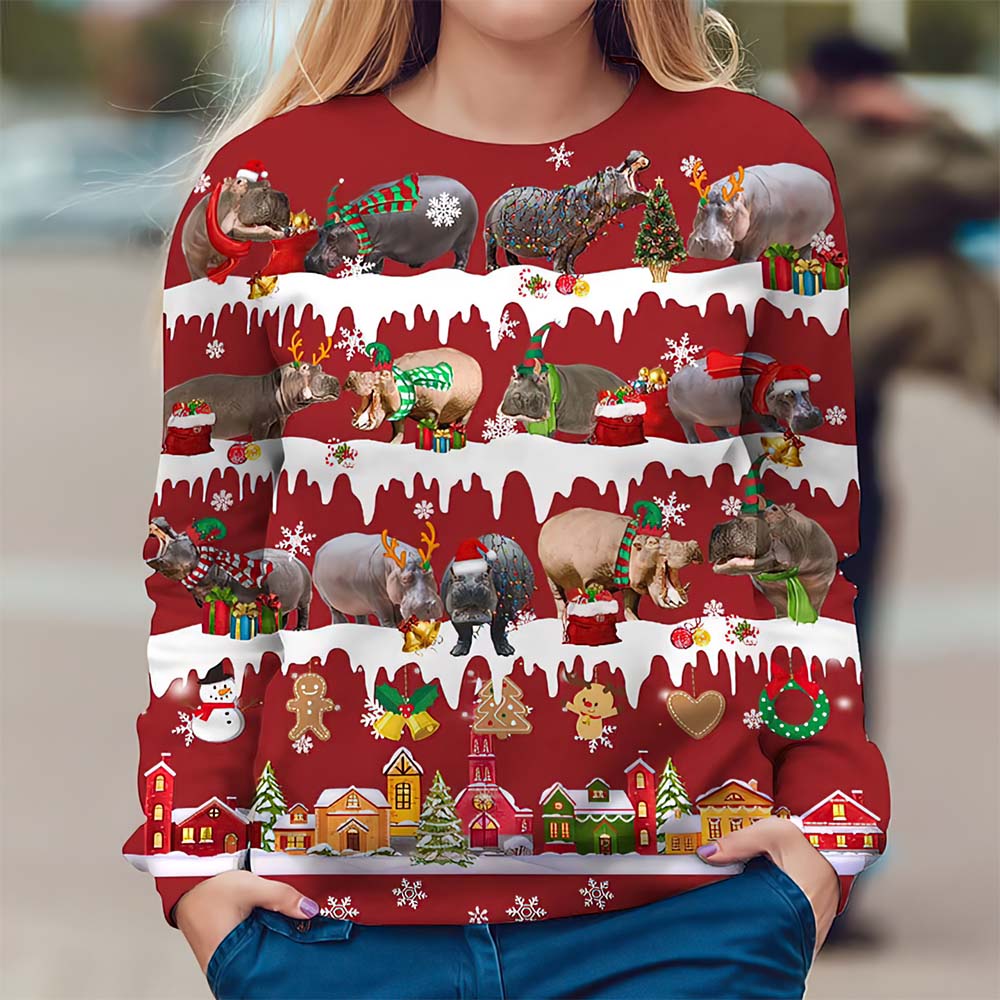 Hippo Scale Animals Christmas Sweater Hippo Scale Animals Christmas Sweater