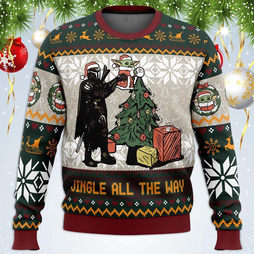 Yoda Jingle All The Way Christmas Sweater Yoda Jingle All The Way Christmas Sweater