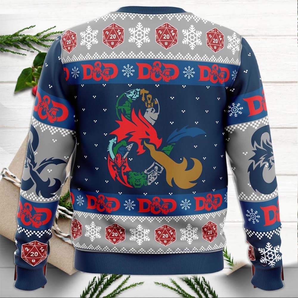 D20 Dungeons Dragons Ugly Christmas Sweater D20 Dungeons Dragons Ugly Christmas Sweater