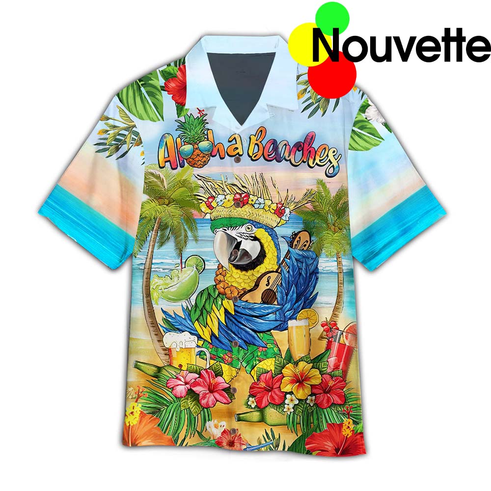 Parrot Aloha Beaches Hawaiian Shirt Parrot Aloha Beaches Hawaiian Shirt