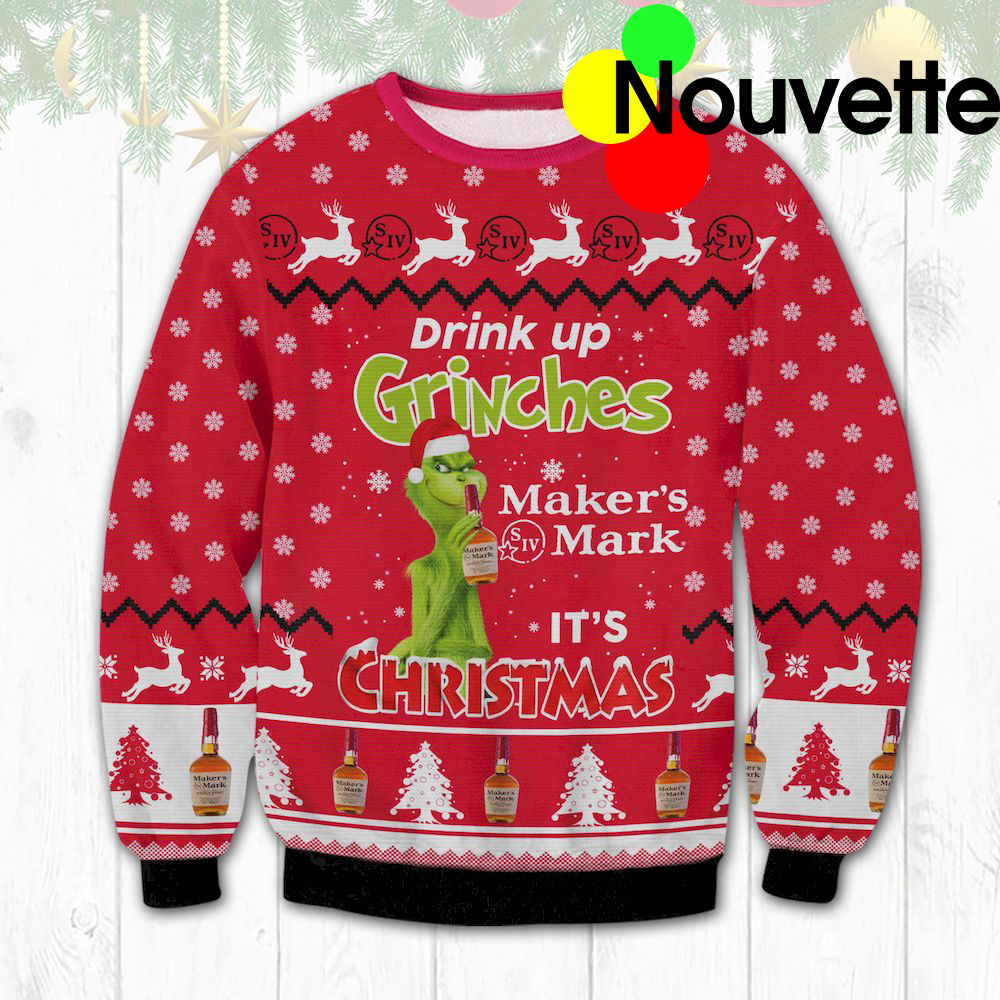 Maker’S Mark Drink Up Grinches Ugly Christmas Sweater Maker’S Mark Drink Up Grinches Ugly Christmas Sweater
