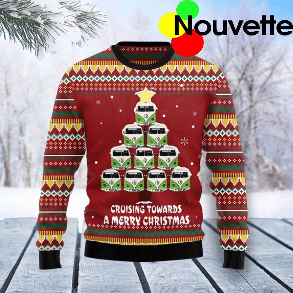 Bus Cruising Towards A Merry Christmas Sweater Bus Cruising Towards A Merry Christmas Sweater