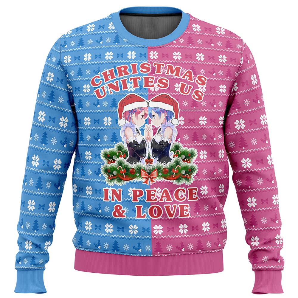 Re Zero Ram And Rem Christmas Sweater Re Zero Ram And Rem Christmas Sweater