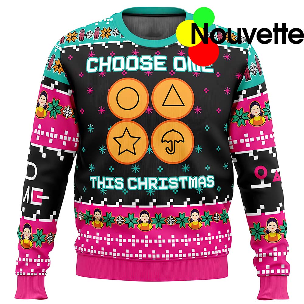 Squid Game Choose One This Christmas Sweater Squid Game Choose One This Christmas Sweater