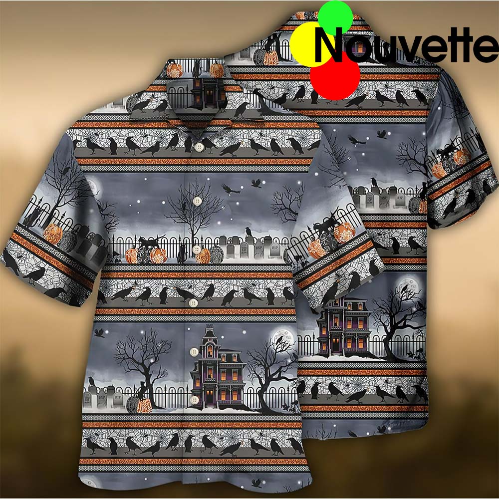 Halloween Spooky Night Border Hawaiian Shirt