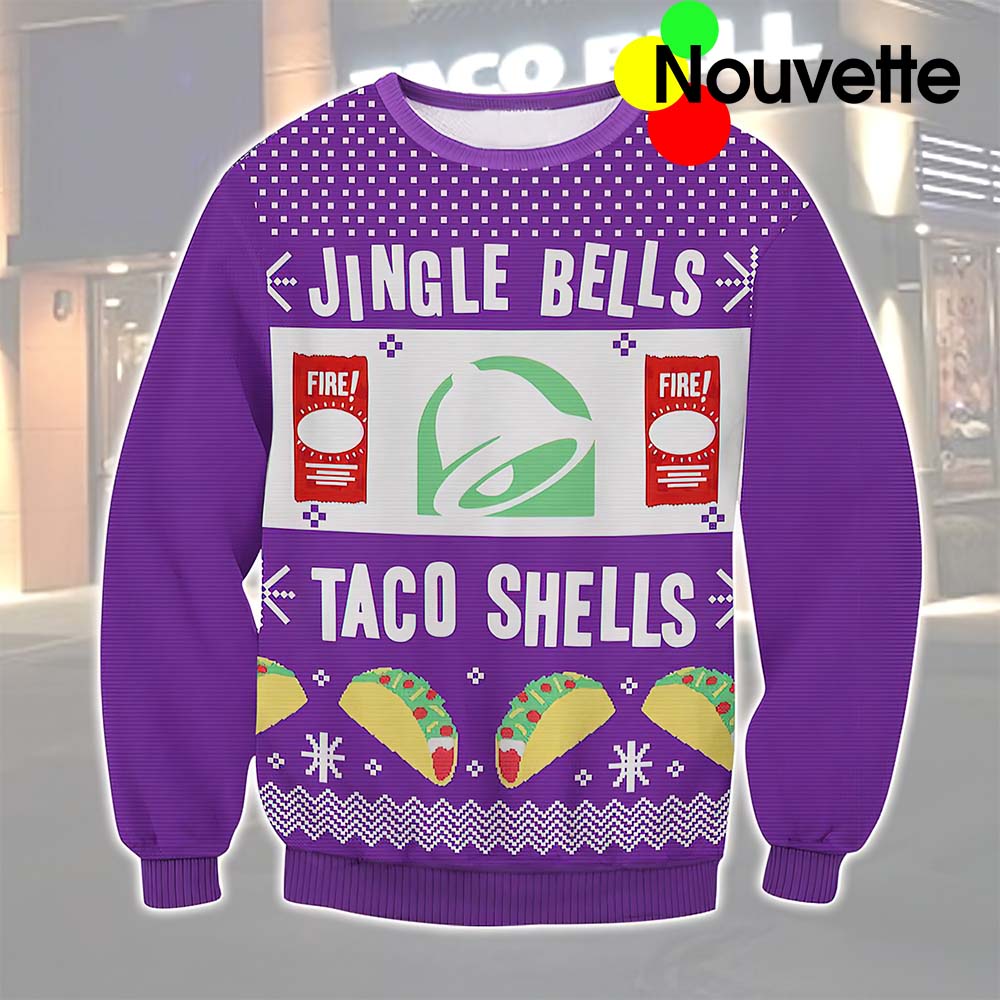 Jingle Bells Taco Shells Ugly Christmas Sweater