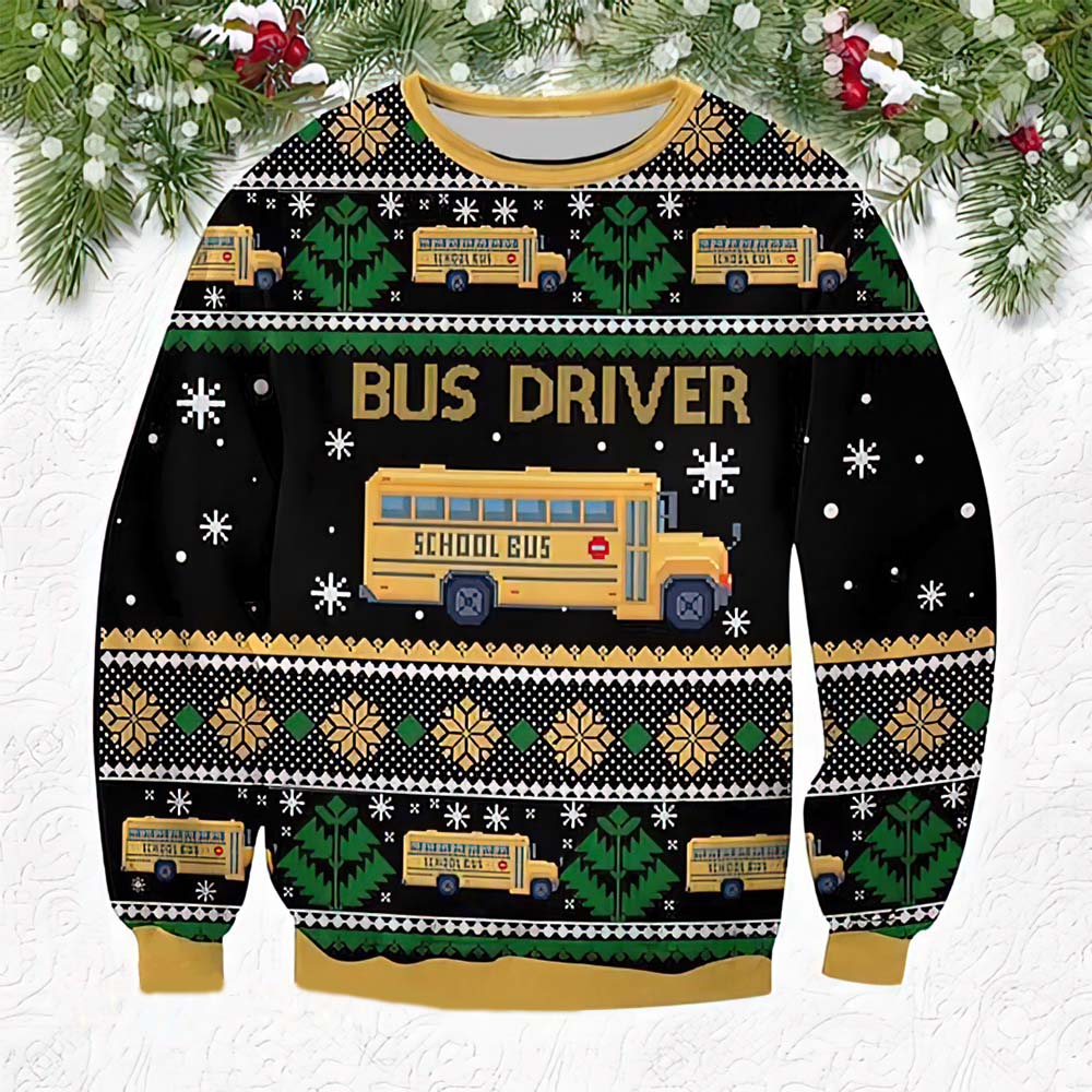 Bus Driver Ugly Christmas Sweater Bus Driver Ugly Christmas Sweater